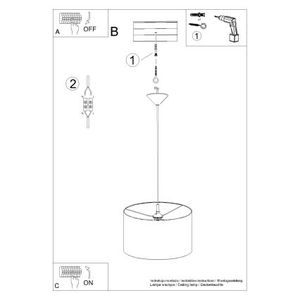 Lámpara colgante NOVA 1xE27/15W/230V diá. 40 cm blanco