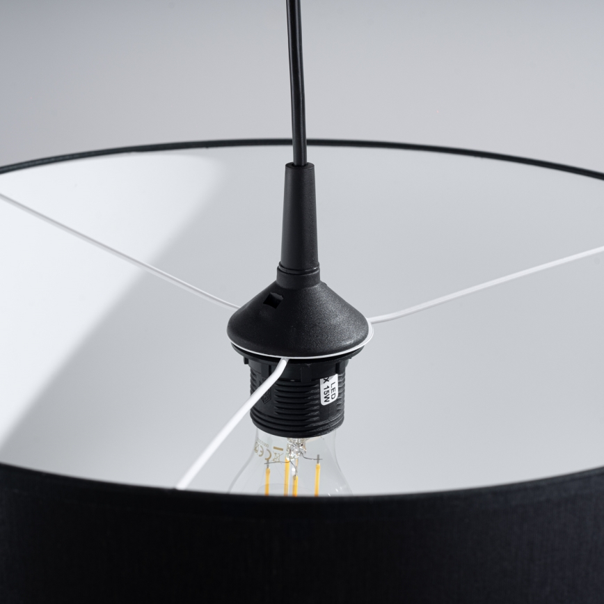 Lámpara colgante NOVA 1xE27/15W/230V diá. 40 cm negro