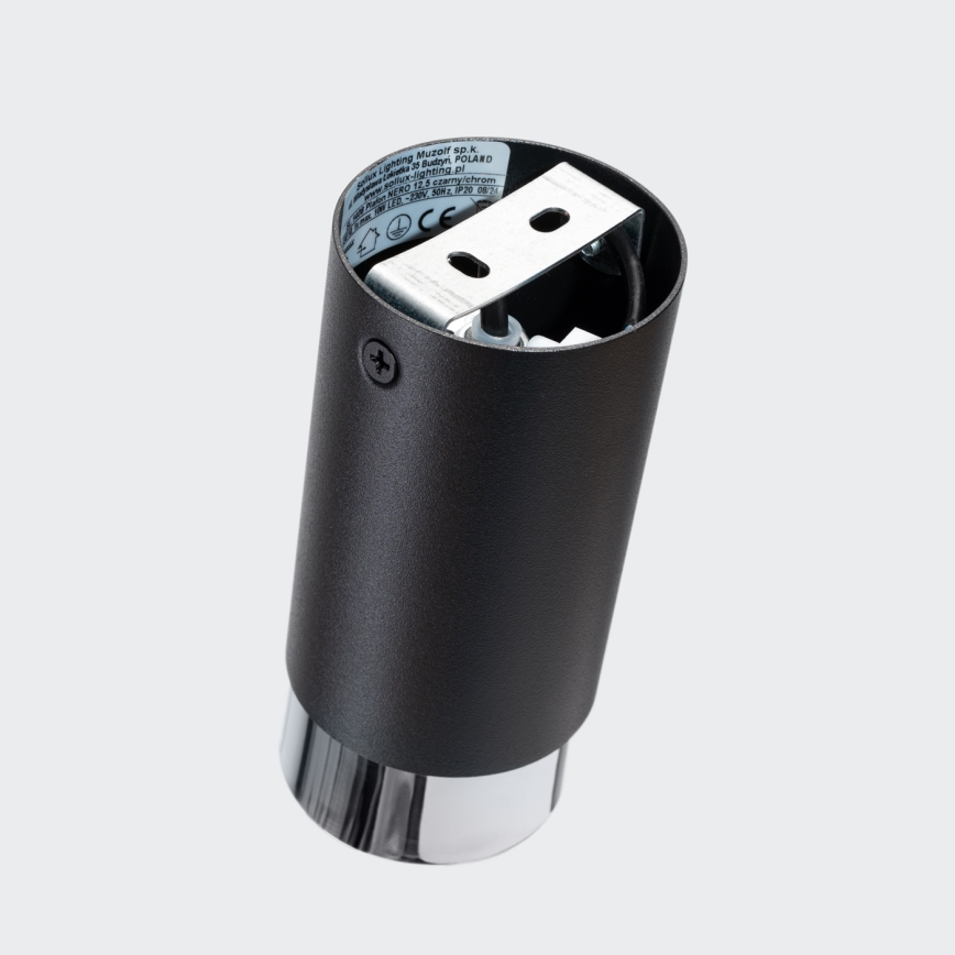 Foco NERO 1xGU10/10W/230V 12,5 cm negro/cromo brillante