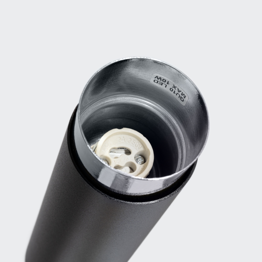 Foco NERO 1xGU10/10W/230V 12,5 cm negro/cromo brillante