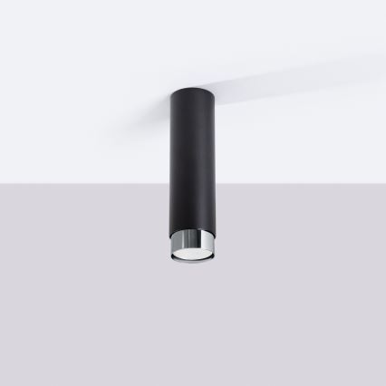 Foco NERO 1xGU10/10W/230V 22,5 cm negro/cromo brillante