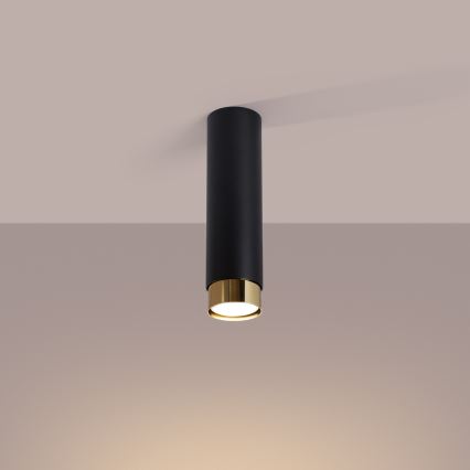 Foco NERO 1xGU10/10W/230V 22,5 cm negro/dorado