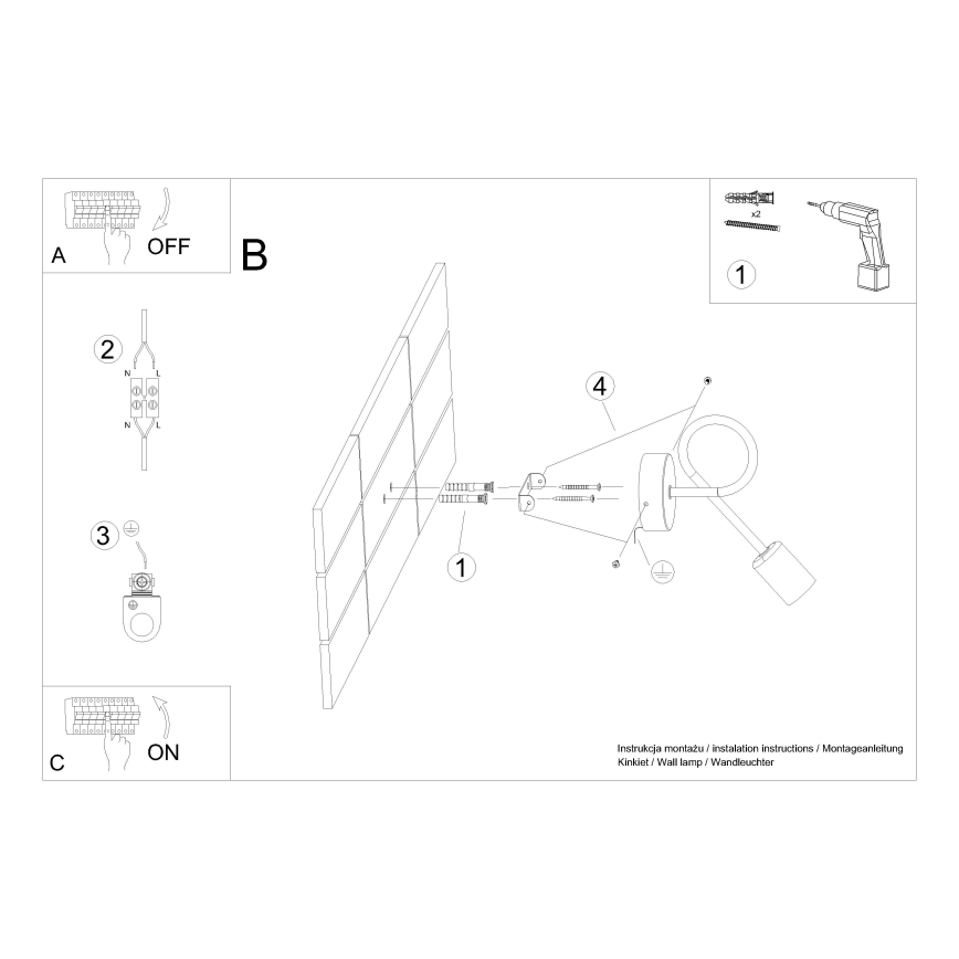 Aplique LOOP 1xE27/15W/230V blanco