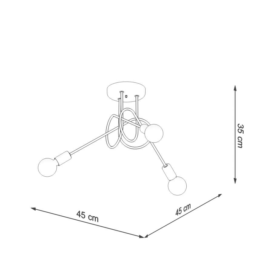 Lámpara de techo LOOP 3xE27/15W/230V blanco