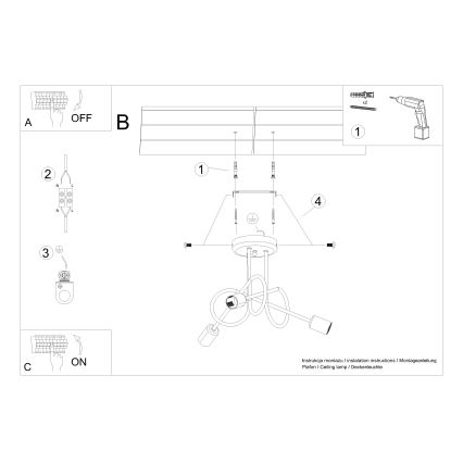 Lámpara de techo LOOP 3xE27/15W/230V blanco