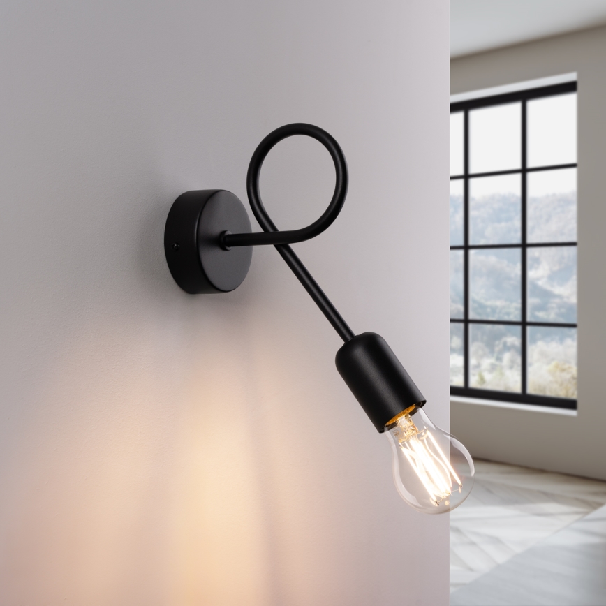 Aplique LOOP 1xE27/15W/230V negro