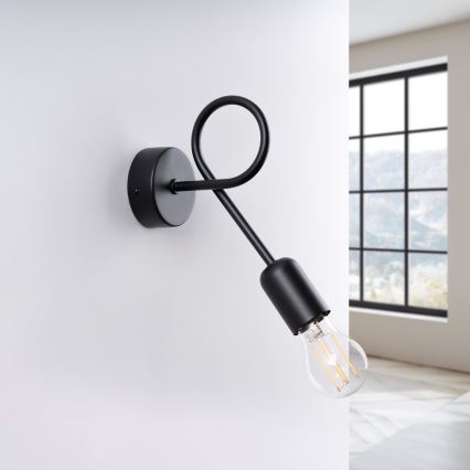 Aplique LOOP 1xE27/15W/230V negro