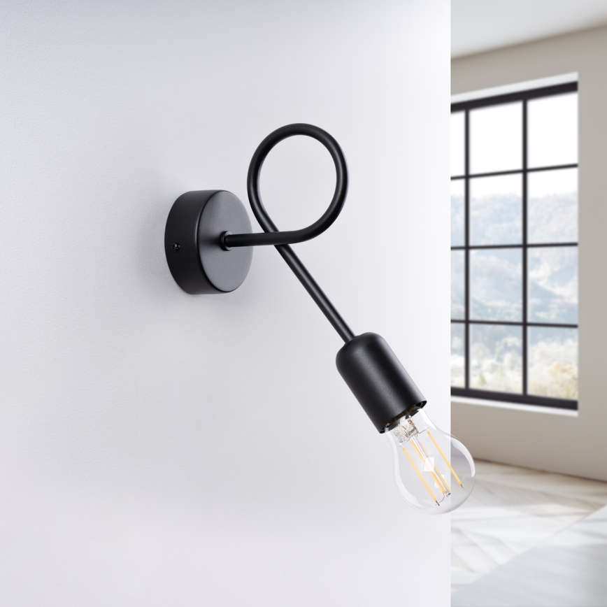 Aplique LOOP 1xE27/15W/230V negro