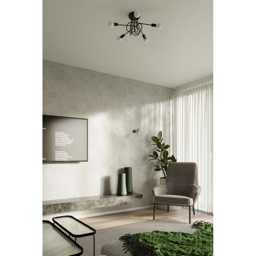 Aplique LOOP 1xE27/15W/230V negro
