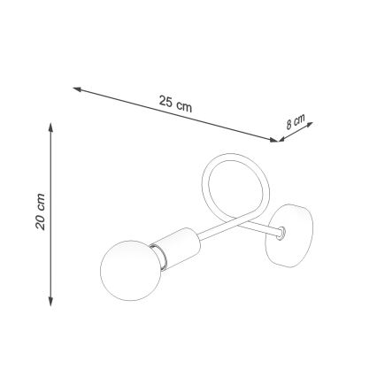 Aplique LOOP 1xE27/15W/230V negro