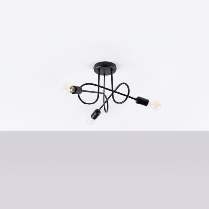 Lámpara de techo LOOP 3xE27/15W/230V negro