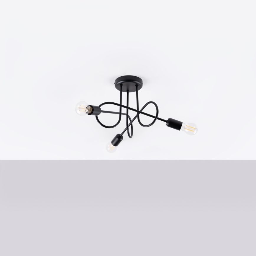 Lámpara de techo LOOP 3xE27/15W/230V negro