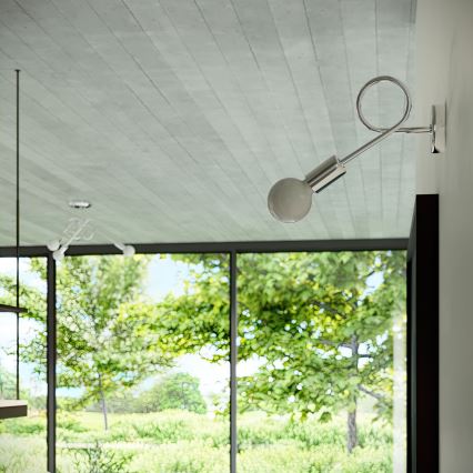 Aplique LOOP 1xE27/15W/230V cromo brillante