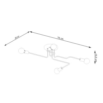 Lámpara de techo VECTOR 4xE27/15W/230V blanco