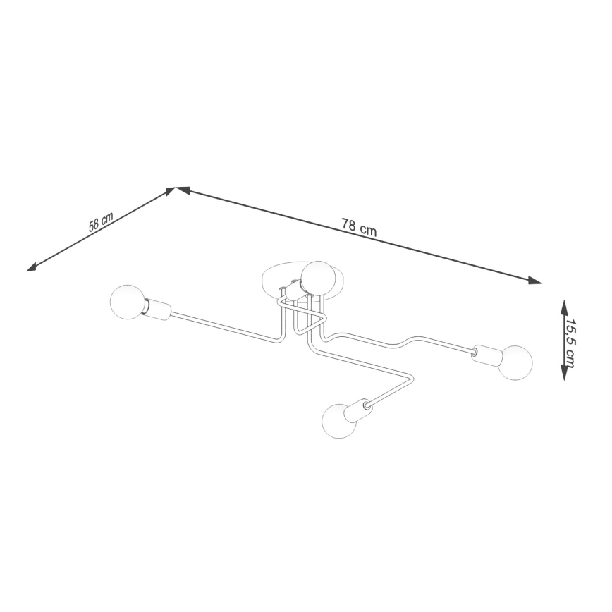 Lámpara de techo VECTOR 4xE27/15W/230V blanco