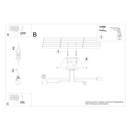 Lámpara de techo VECTOR 4xE27/15W/230V blanco