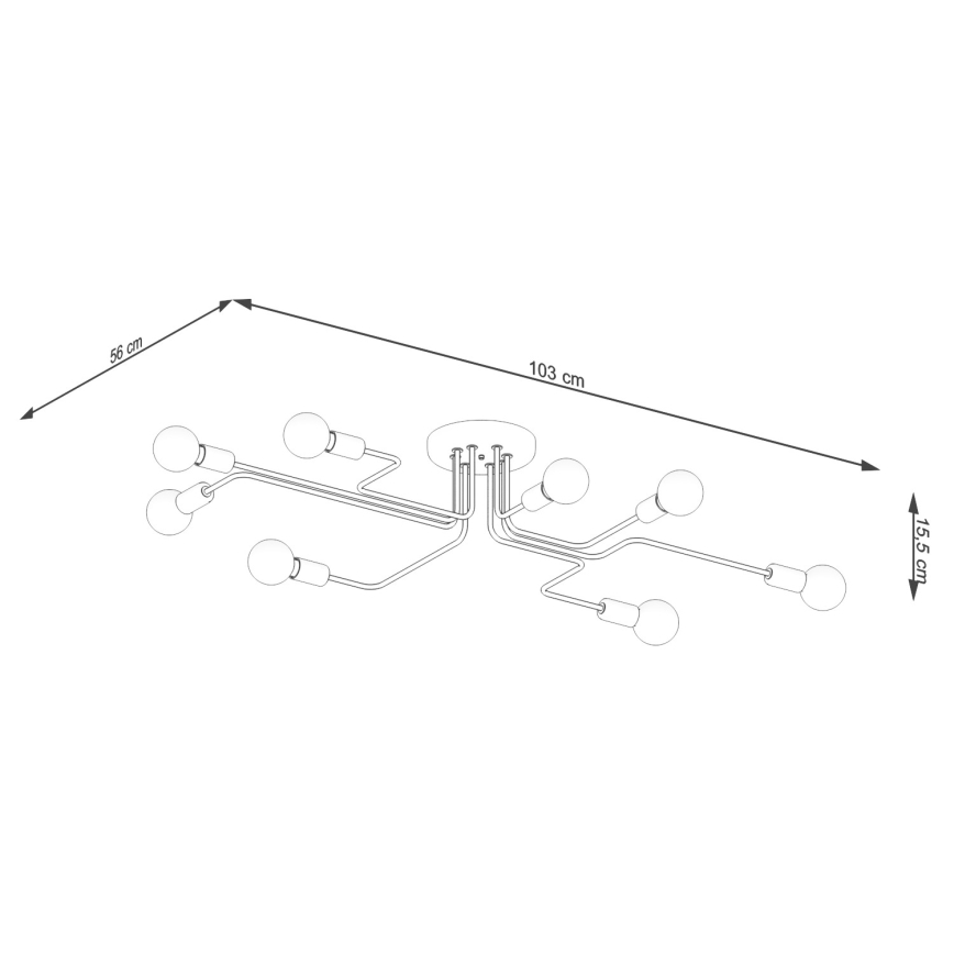 Lámpara de techo VECTOR 8xE27/15W/230V blanco