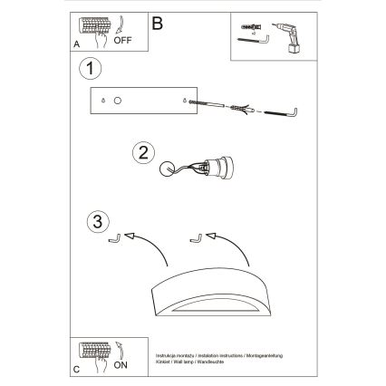 Aplique ATENA 1xE27/15W/230V 20 cm blanco