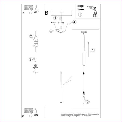 Lámpara colgante BLISS 1xG9/8W/230V negro