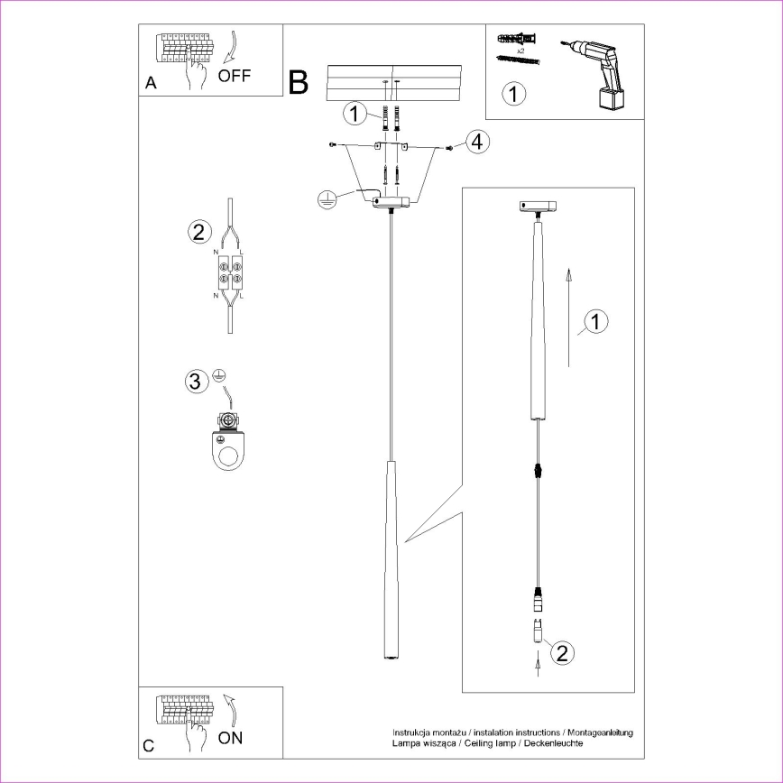 Lámpara colgante BLISS 1xG9/8W/230V negro