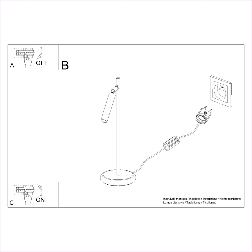 Lámpara de mesa PASTELO 1xG9/8W/230V blanco
