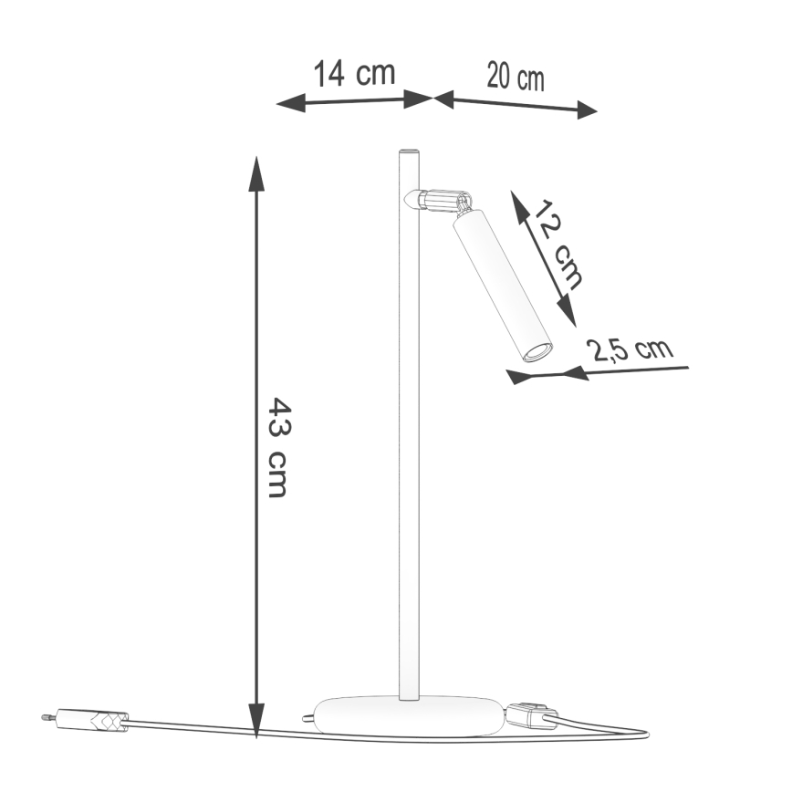 Lámpara de mesa PASTELO 1xG9/8W/230V negro