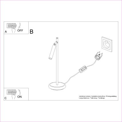 Lámpara de mesa PASTELO 1xG9/8W/230V negro