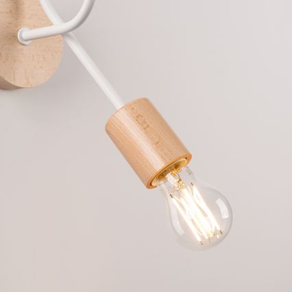 Aplique EMBER 1xE27/15W/230V blanco/beige/haya