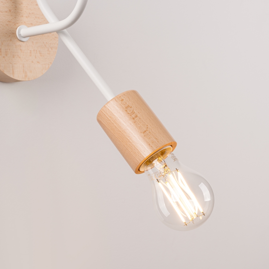 Aplique EMBER 1xE27/15W/230V blanco/beige/haya