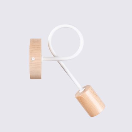 Aplique EMBER 1xE27/15W/230V blanco/beige/haya