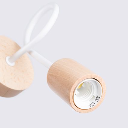 Aplique EMBER 1xE27/15W/230V blanco/beige/haya