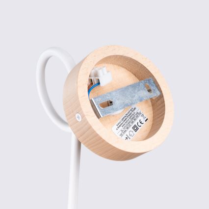 Aplique EMBER 1xE27/15W/230V blanco/beige/haya