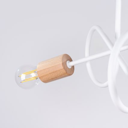 Lámpara de techo EMBER 3xE27/15W/230V blanco/beige/haya