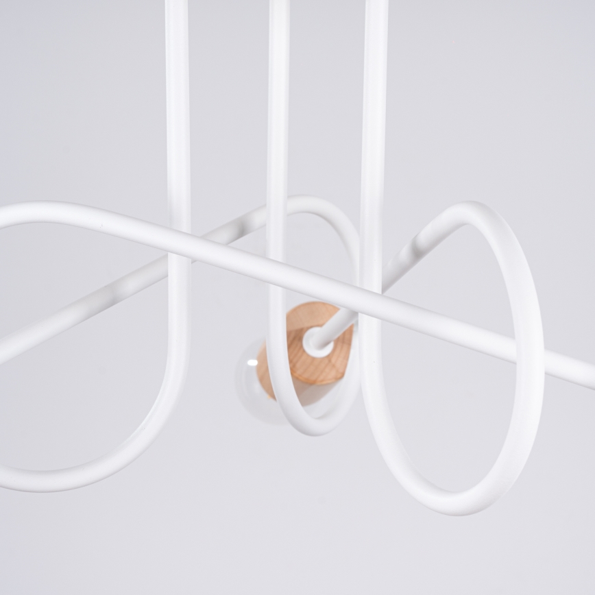 Lámpara de techo EMBER 3xE27/15W/230V blanco/beige/haya