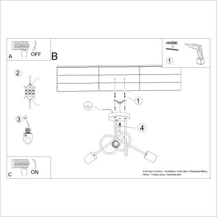 Lámpara de techo EMBER 3xE27/15W/230V blanco/beige/haya
