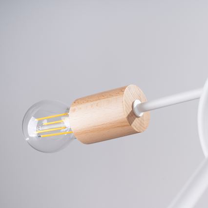 Lámpara de techo EMBER 5xE27/15W/230V blanco/beige/haya