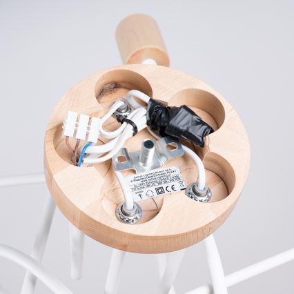 Lámpara de techo EMBER 5xE27/15W/230V blanco/beige/haya
