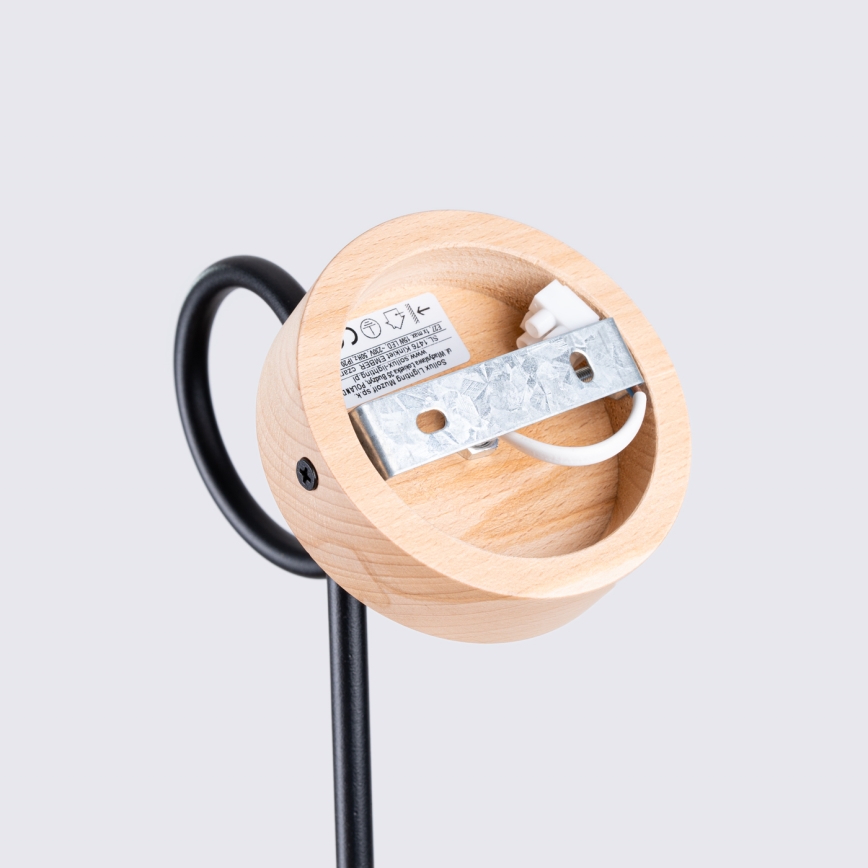 Aplique EMBER 1xE27/15W/230V negro/beige/haya
