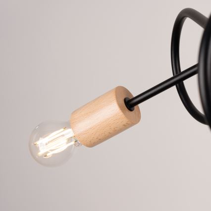Lámpara de techo EMBER 3xE27/15W/230V negro/beige/haya