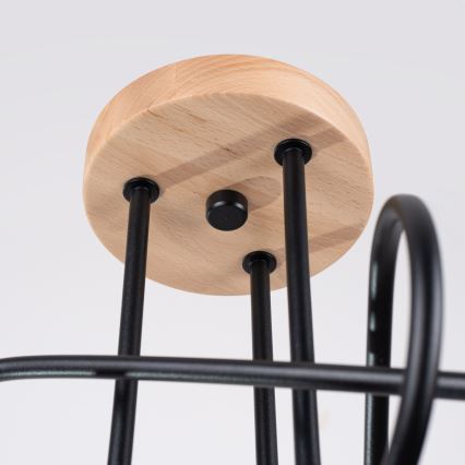 Lámpara de techo EMBER 3xE27/15W/230V negro/beige/haya