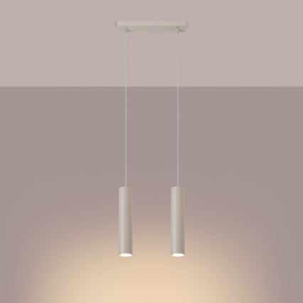 Lámpara colgante LAGOS 2xGU10/10W/230V color crema