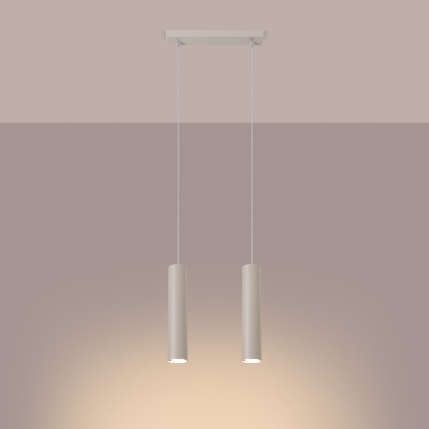 Lámpara colgante LAGOS 2xGU10/10W/230V color crema