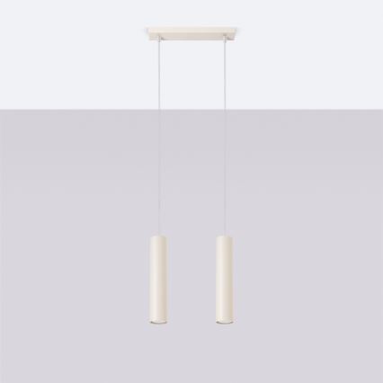 Lámpara colgante LAGOS 2xGU10/10W/230V color crema