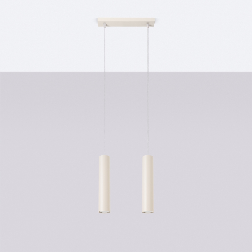 Lámpara colgante LAGOS 2xGU10/10W/230V color crema