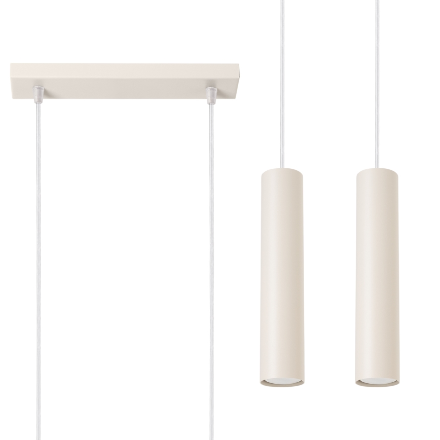 Lámpara colgante LAGOS 2xGU10/10W/230V color crema