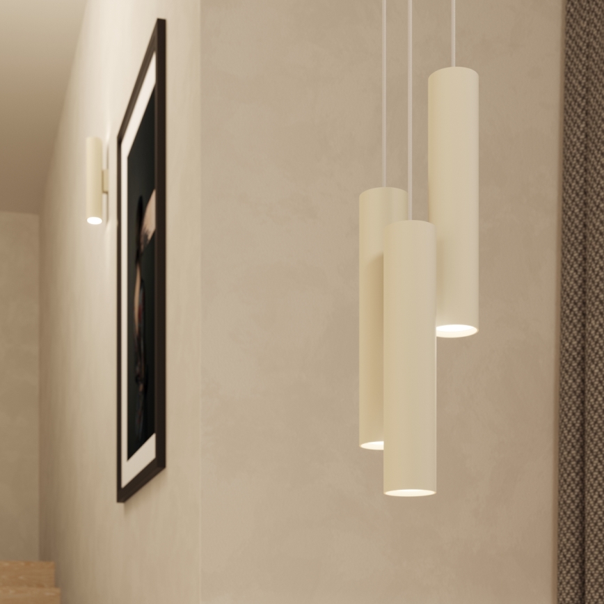 Lámpara colgante LAGOS 3xGU10/10W/230V color crema