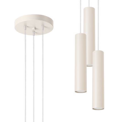 Lámpara colgante LAGOS 3xGU10/10W/230V color crema
