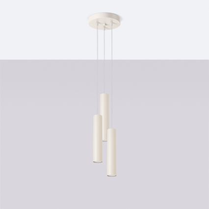 Lámpara colgante LAGOS 3xGU10/10W/230V color crema