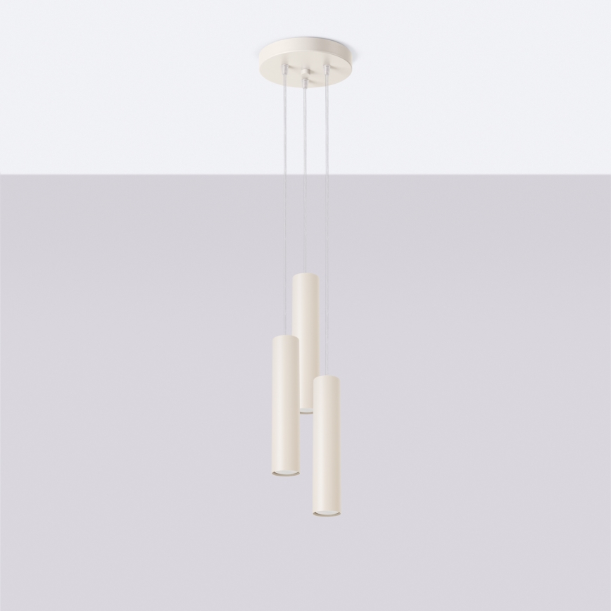 Lámpara colgante LAGOS 3xGU10/10W/230V color crema