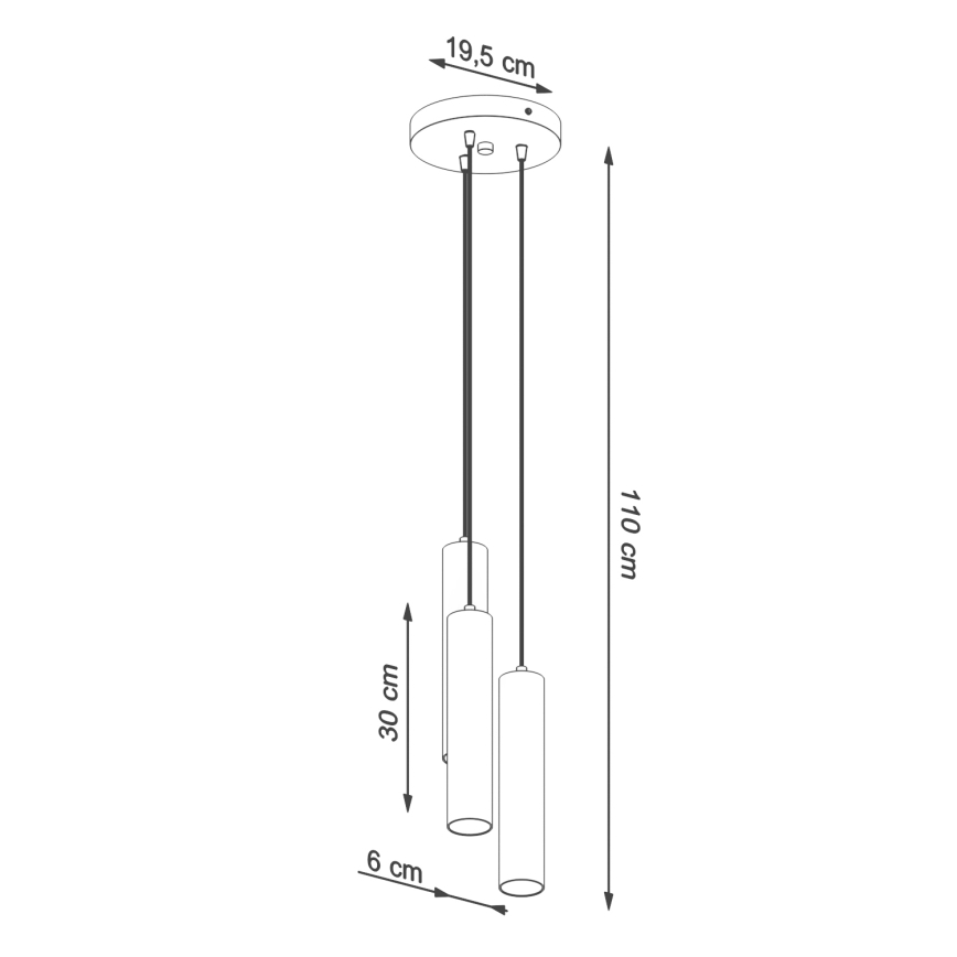Lámpara colgante LAGOS 3xGU10/10W/230V color crema